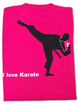 I Love Karate Tシャツ(ホットピンク)の画像